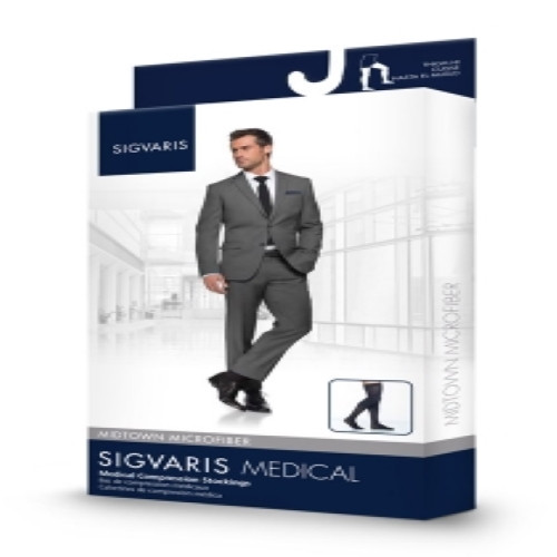 Sigvaris 822 Midtown Microfiber 20-30 mmHg Men's Closed Toe Thigh Highs - 822N